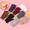 Winter Knitted Gloves Female Thickened Warm Gloves Breathable Cycling Gloves with Windproof Elastic Cuffs for Running Errands Driving