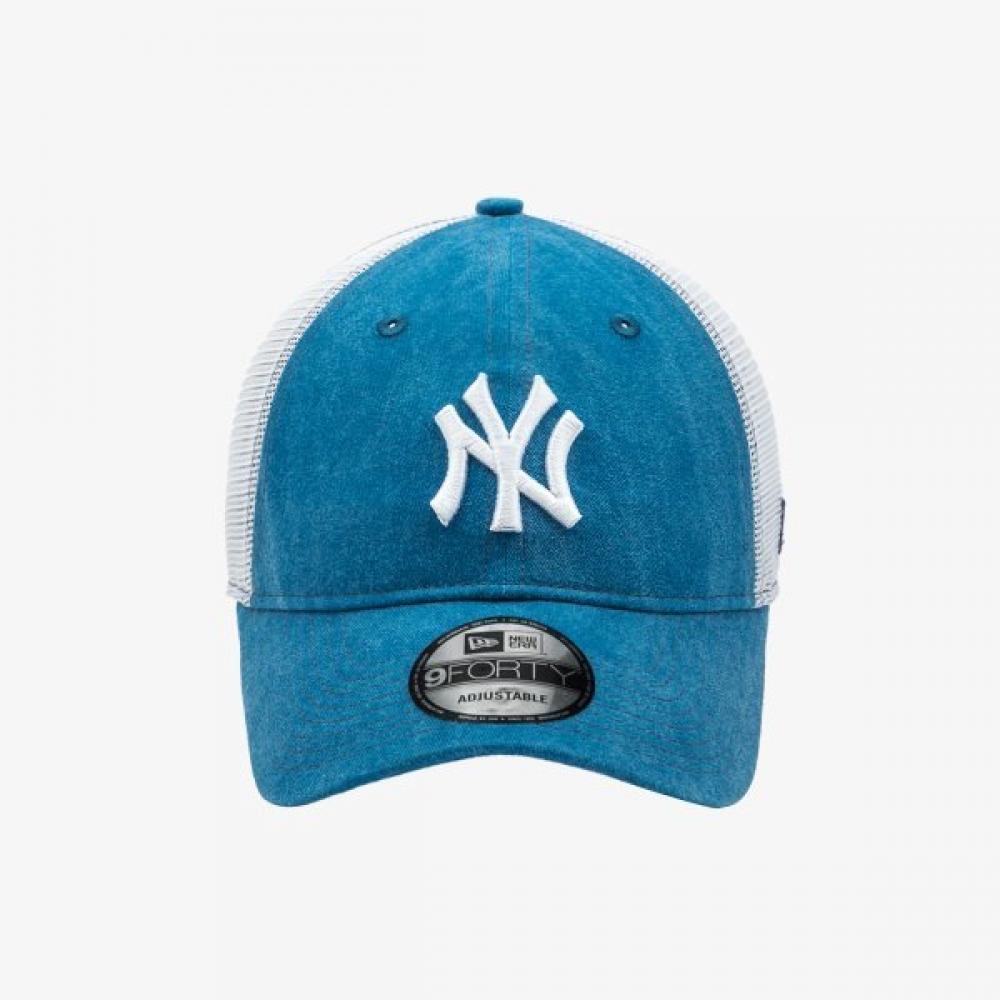 New Era Mlb New York YankeeS WaShed Cotton UnStructured Trucker Ball Cap Blue White 14561819 S