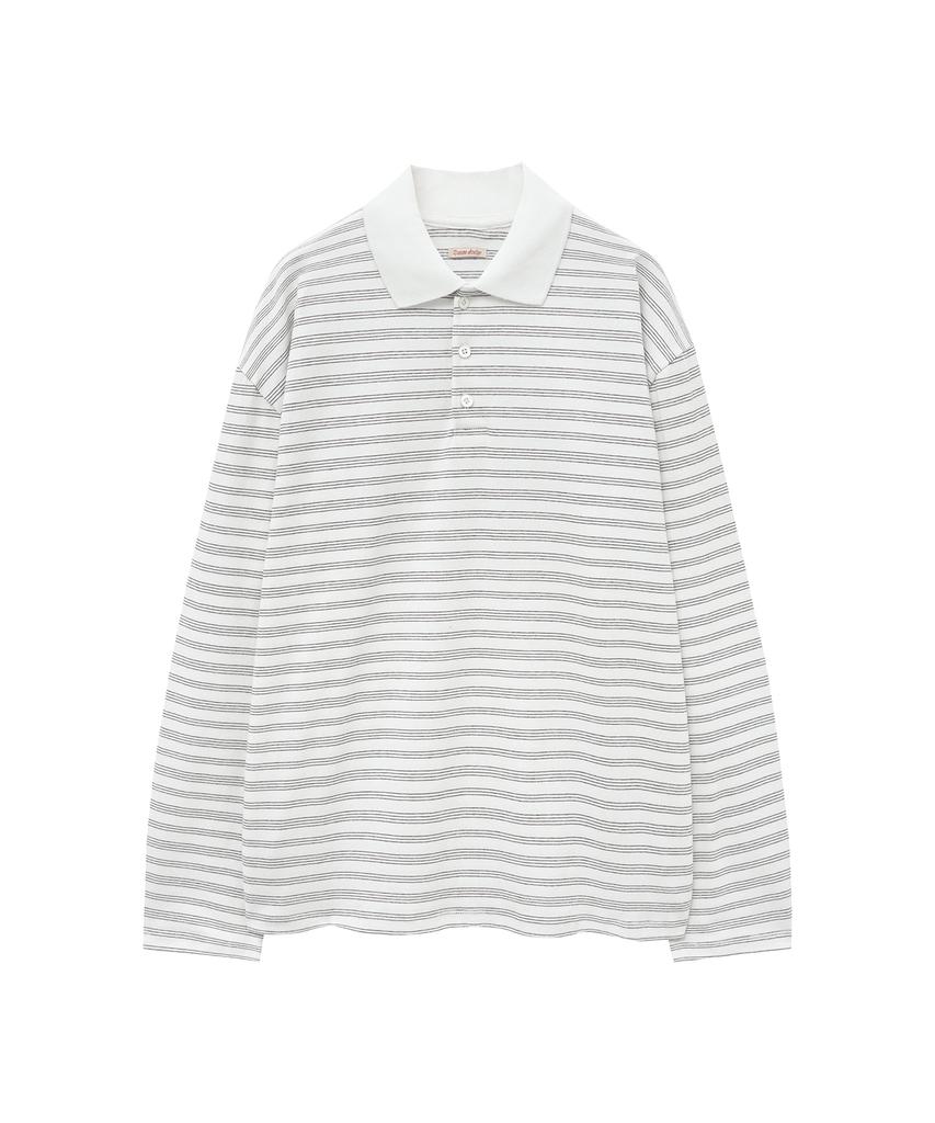 Banwonateullie A3547 Striped Collar T-Shirt_White
