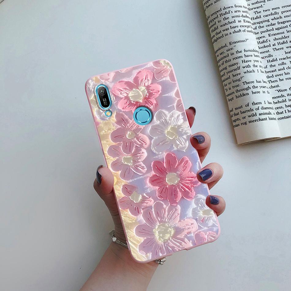 For Huawei Y6s 2019 Case Huawei Y9s Phone Case Fashion Flower Soft Silicone Back Cover For Huawei Y6 Pro 2019 MRD-LX2 Y 6S Etui
