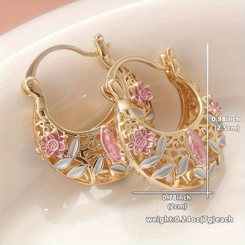 Modischer und minimalistischer Stil Ausgeschnittene Form Kreisförmiger Hänger Ohrhänger Schmuck Geschenk 1 Paar