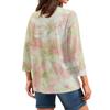 Women's V Neck 3/4 Sleeve Tops Casual T Shirts Basic Summer Tees Loose Fit Fall Pullover Tunic