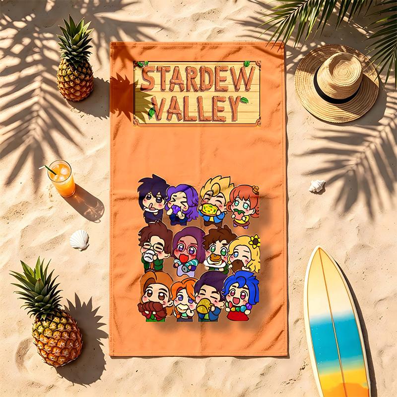 Stardew Valley (5) Tema Strandhåndklæde Sandafvisende Blødt Og Behageligt Velegnet Til Svømmebassinet Camping Yoga Og Dykning En Rejse