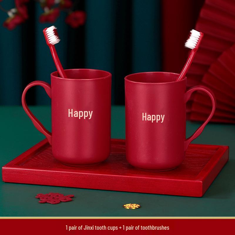 Joyful Red Wedding Basin Set: Bride s Dowry Collection