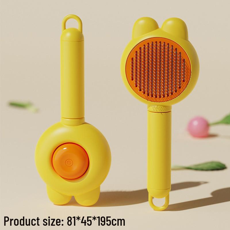 Pet Grooming Comb: Cat, Dog & Rabbit Shedding Comb with Steel Needles & Massage Feature.