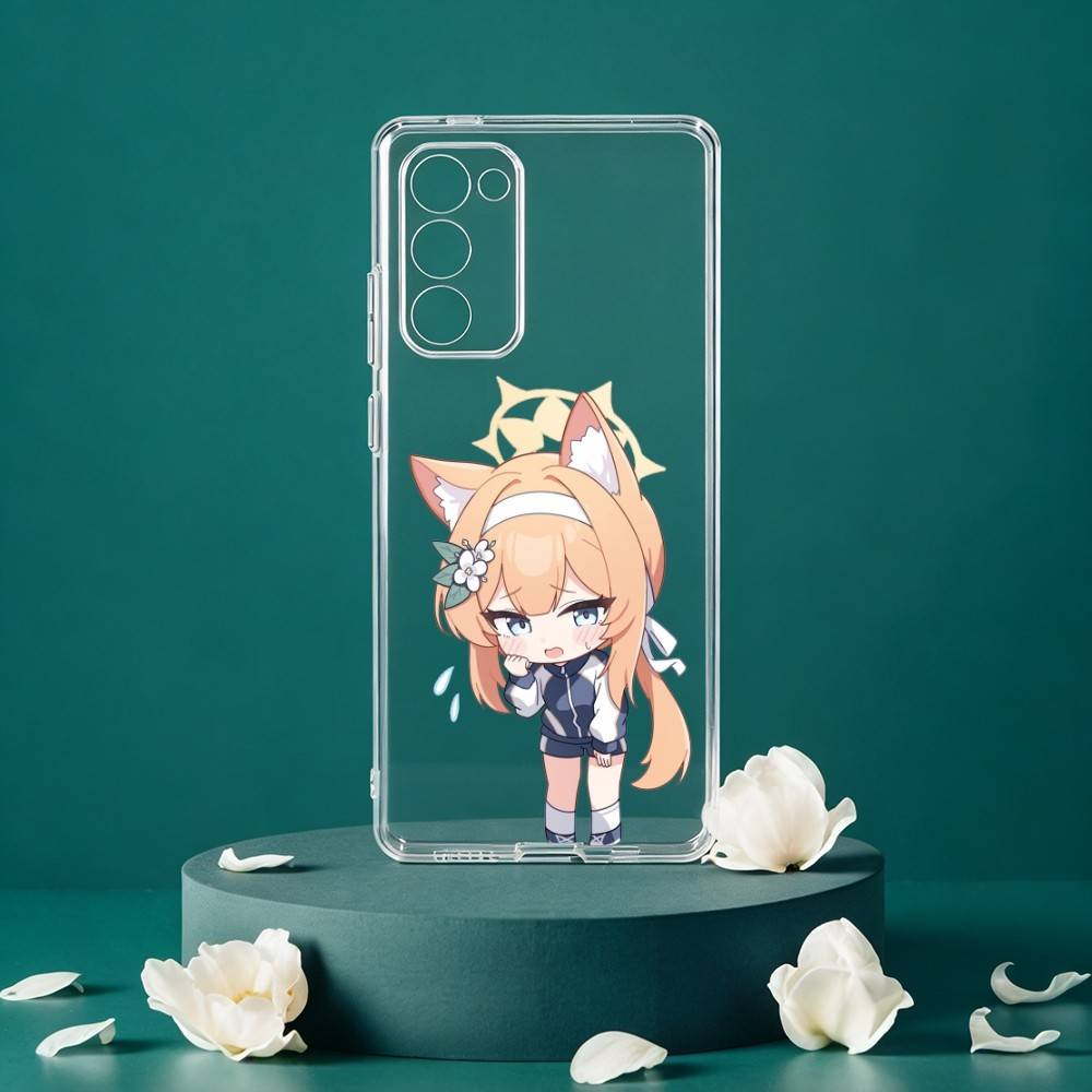 Iochi Mari Cute Blue Archive Phone Case For Samsung Galaxy S24 S25 S23 S22 S21 Plus S24 S25 Transparent Cover Case
