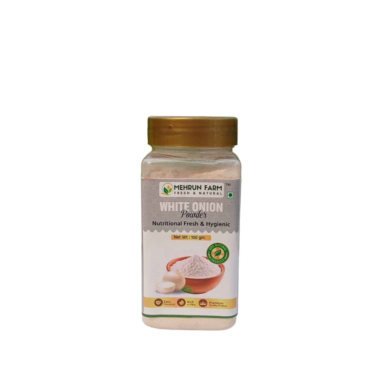 Mehrun Farm White Onion Powder - Pure & Natural, Strong Flavor, Finely Ground Seasoning|100 Gram