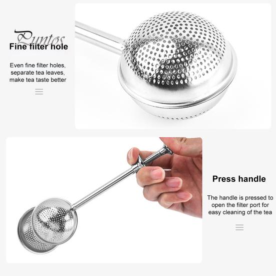 Stainless Steel Tea Infuser Strainer Stainless Steel Tea Diffuser Mesh Strainer with Hanging Hook Handle Tea Maker for Loose Leaf Tea Portable Tea