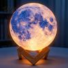 Creative Gift for Children DIY Paint Your Own Moon Lamp, LED Night Light Kit with 8 Parent Child Craft Activity Colors And Brushes, Kids Project, Warm