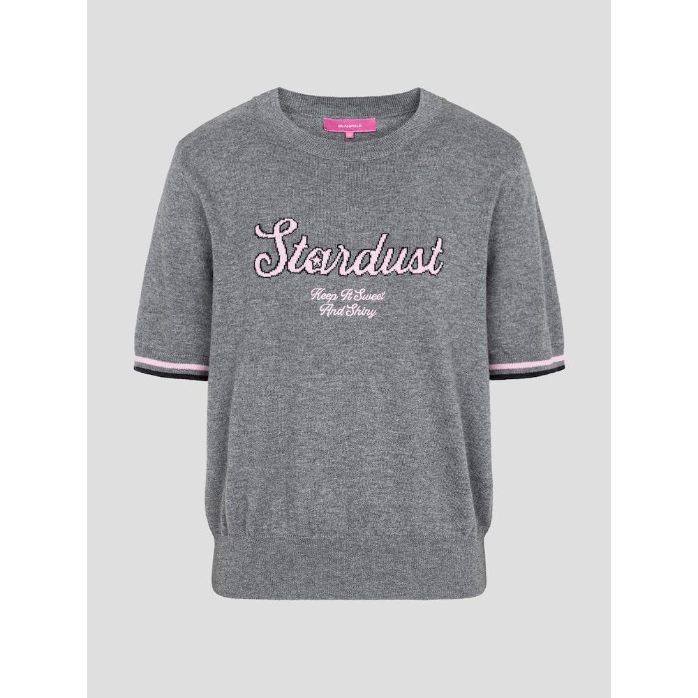 Binpolleidiseu [B. My] Wool Blend Lettering Point Knit Gray (Bf5851N013)