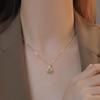 Hetian Jade Titanium Steel Necklace - Women's Versatile Pendant Luxury Clavicle Chain Choker.