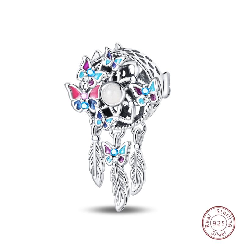 Copper Beaded Pendant Sparkling Zirconia Dream Catcher Original 3Mm Bracelet Women Fine Jewelry