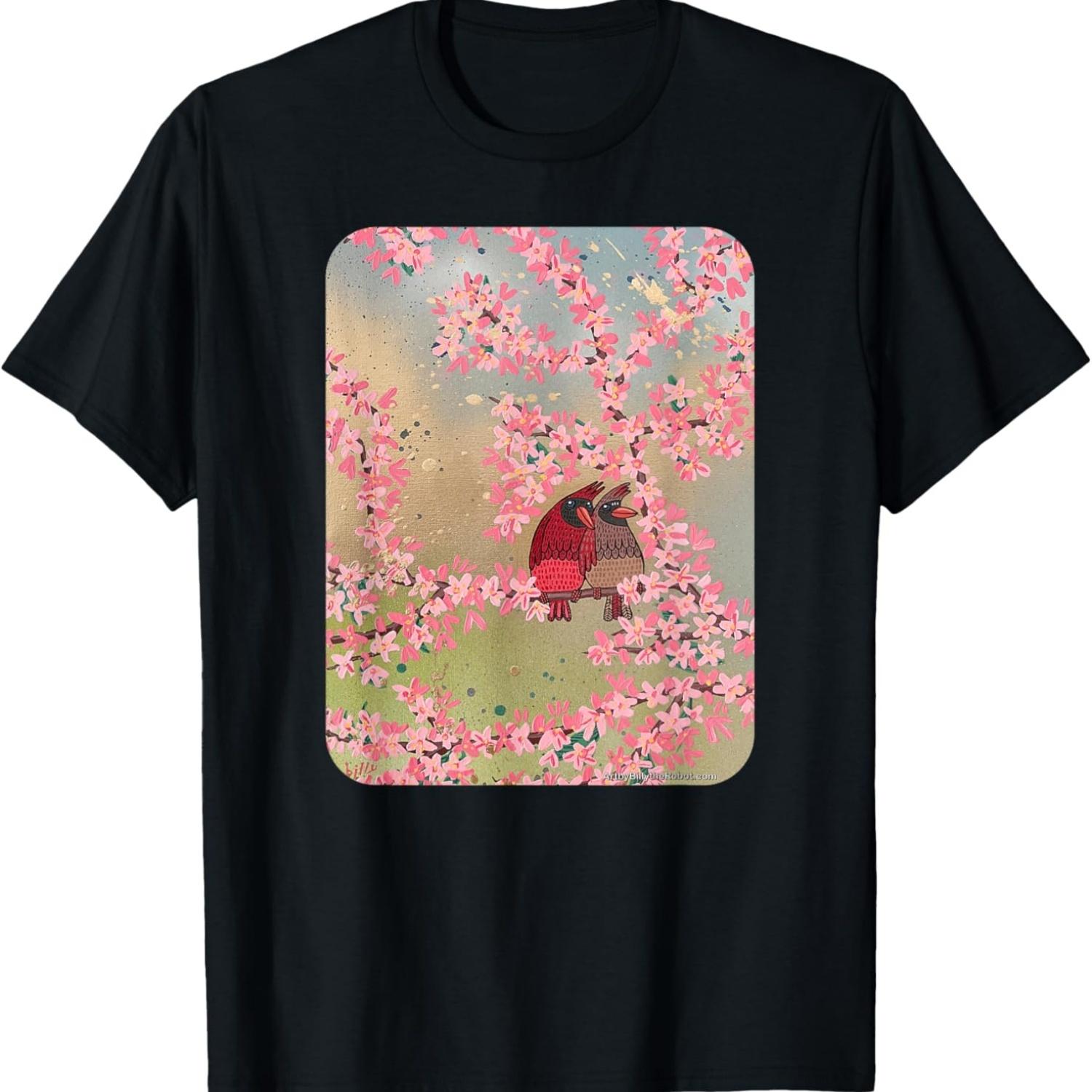

in The Cherry Blossoms_Cardinal Couple T-Shirt S чёрный