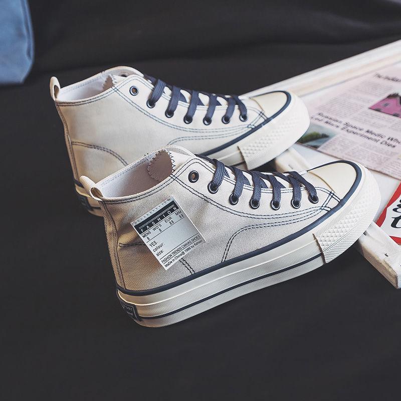 High-top Canvas Shoes for Women's Spring 2025 New Versatile Platform Korean Version of Classic Trend Casual Board Shoes