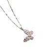 Korean Fashion Rhinestone Butterfly Jewelry Set: Necklace, Ring & Earrings with Zircon Inlay - Fairy Style Elegance for Women.