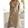 QICED Fashion Summer Spring Solid Color Print Short Sleeve Casual Dresses