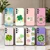 C-Clover C-Cute L-Lucky-K Phone Case For Samsung Galaxy A73,A72,A71,A70,A53,A52,A51,Soft Silicone Black Cover