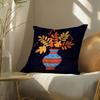 Butterfly, Bird And Flower Print Pillow Case Double-Sided Plush Sofa Cushion Covers Organic Breathable Invisible Zipper