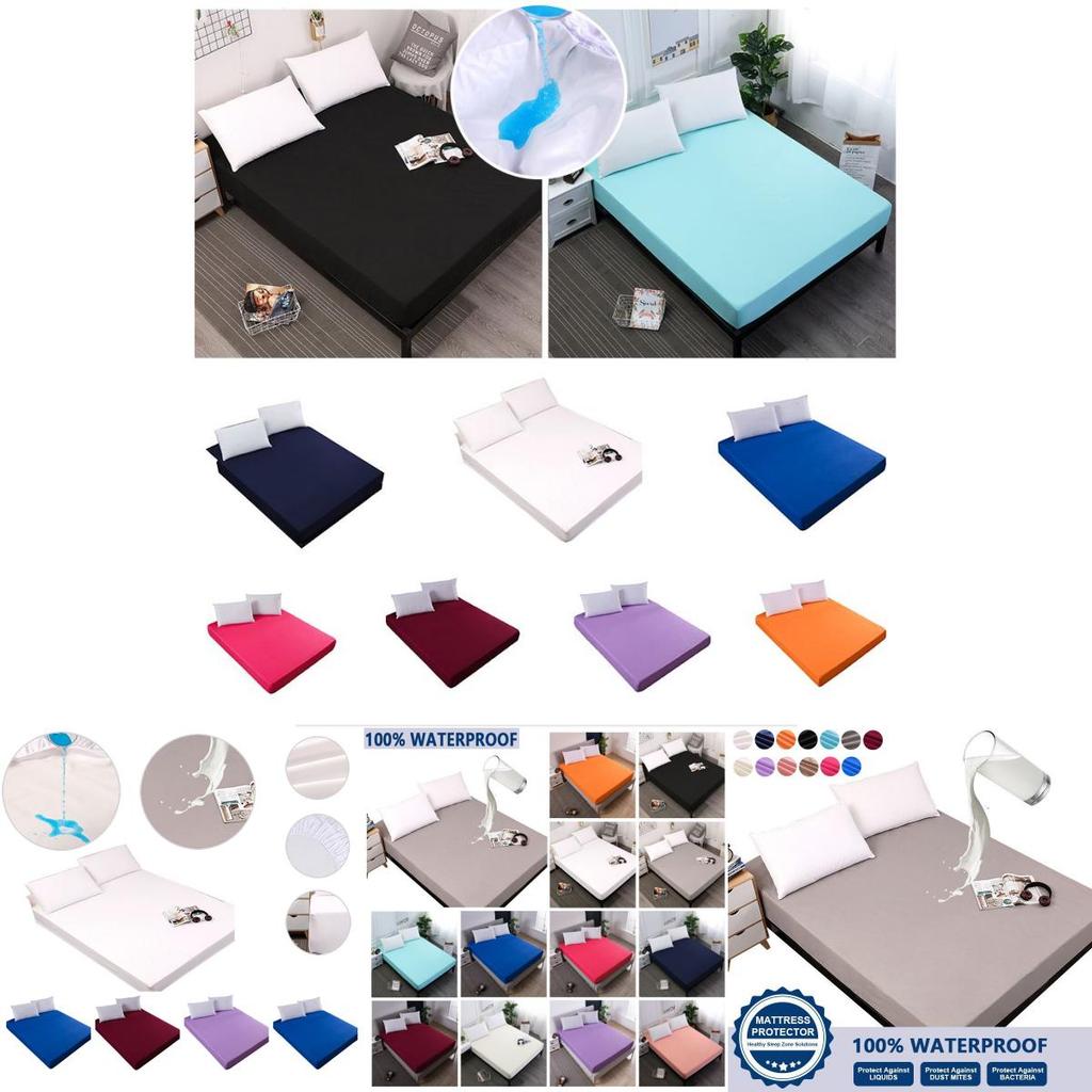 Waterproof Top Smooth Mattress Protector Dustproof Mites Bacteria Sheet Fitted