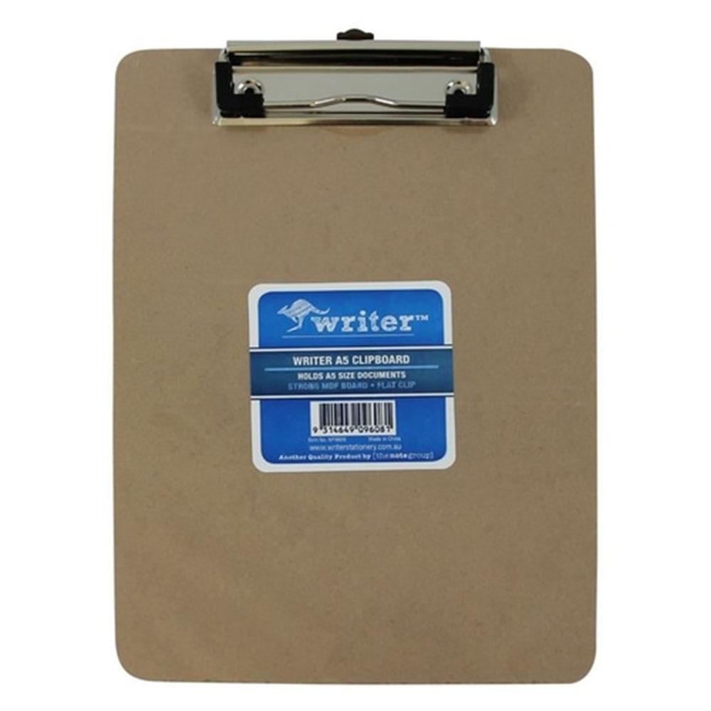 Writer A5 Masonite Clipboard Flat Wire Clip