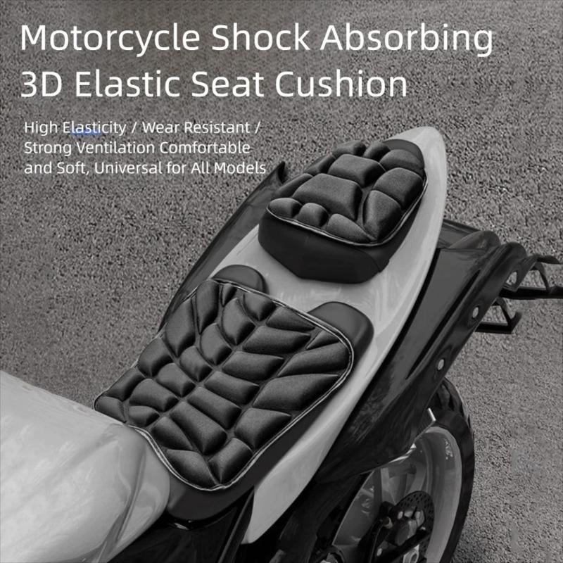 Motorcycle Seat Cover Front Rear Seat Cushion Thicken Breathable Cover Shock Absorption Seat Pad Cushion for Long Ride