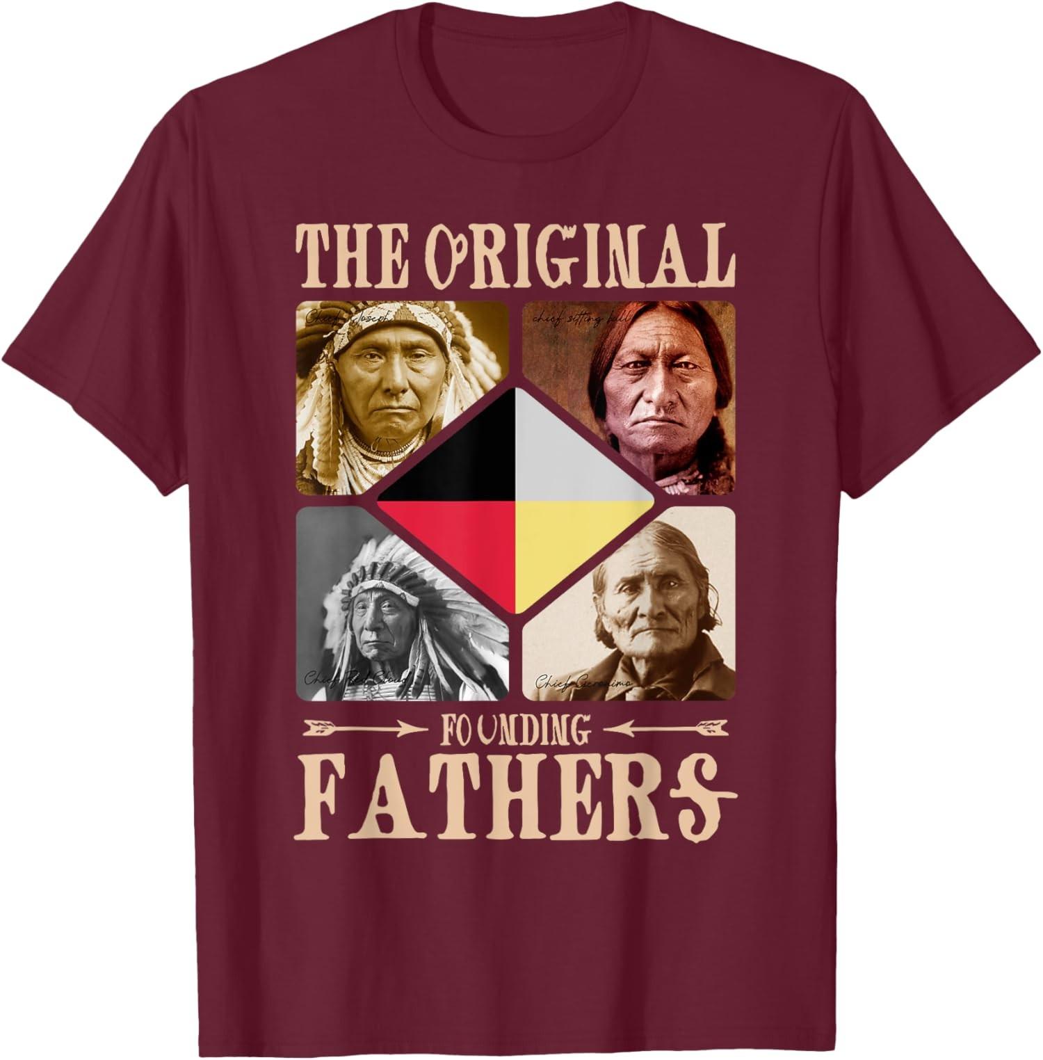 Original Founding Fathers Native American Retro Unisex T-Shirt S разноцветный