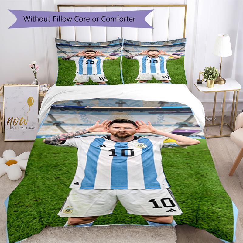 Ložní povlečení Messi Prodyšný povlak na přikrývku s povlaky na polštáře Dekorativní povlečení do ložnice Domácí dekorace Dárek k narozeninám