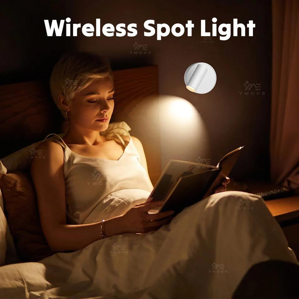 Intelligent Wall Light LED Table Lamp Touch 3-Color Dimmable 350° Rotatable USB Rechargeable Bedroom Bedside Night Light