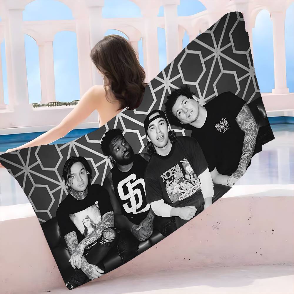 Post Hardcore Band Pierce the Veil Bath Towel Microfiber Soft Water Absorbing Breathable For Girl Kids Cartoon Beach Towel