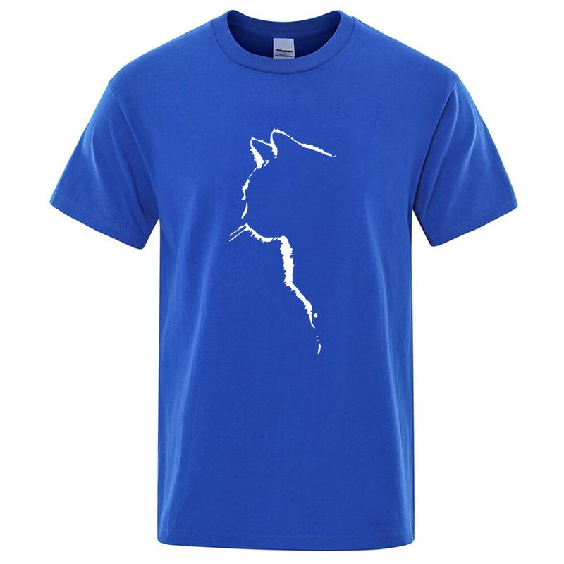 Sommer Baumwoll-T-Shirts für Herren Lustig Bedruckt Coole Katze Tier T-Shirts Übergroß Locker Kurzarm T-shirt Männlich Hip Hop Streetwear