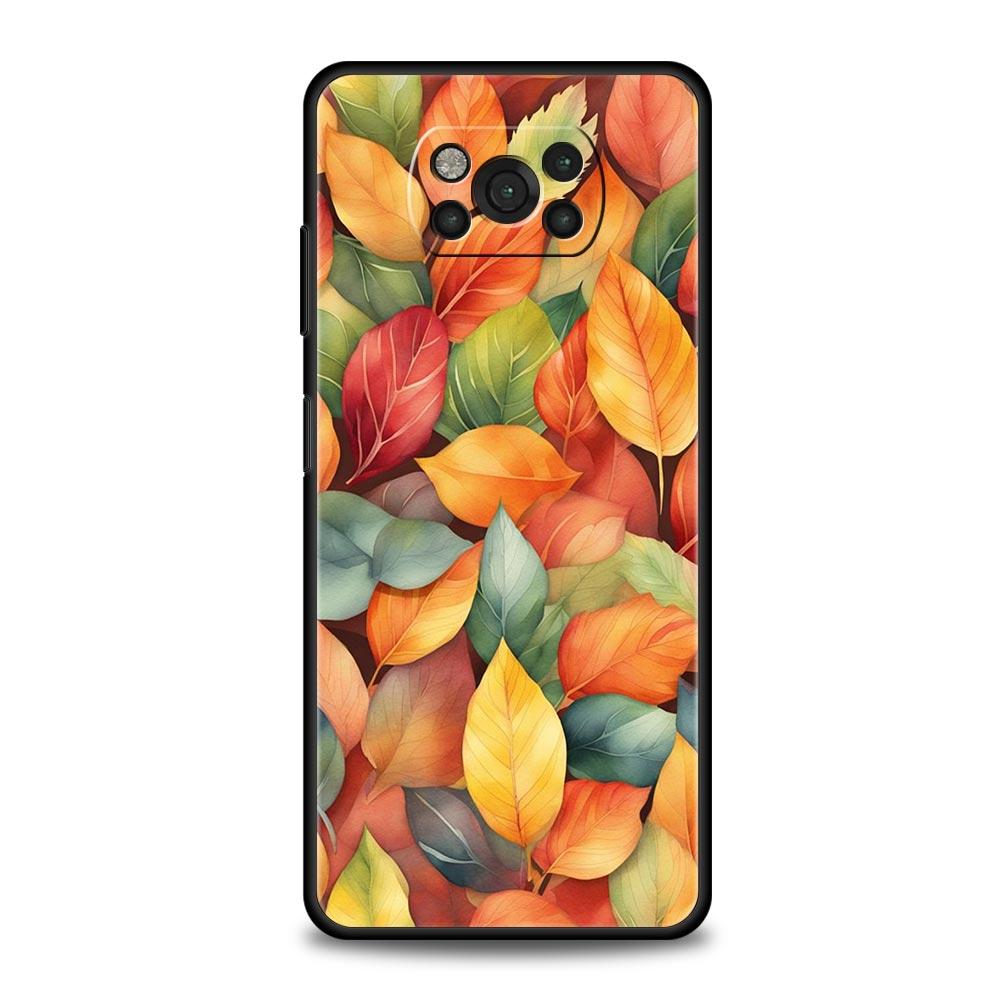 Cartoon Leaf Phone Case Cover for Xiaomi Poco F7 Ultra F6 F5 F4 F3 X6 X5 X4 X3 NFC C51 C55 M4 GT 5G Soft TPU Shell Fundas Capas