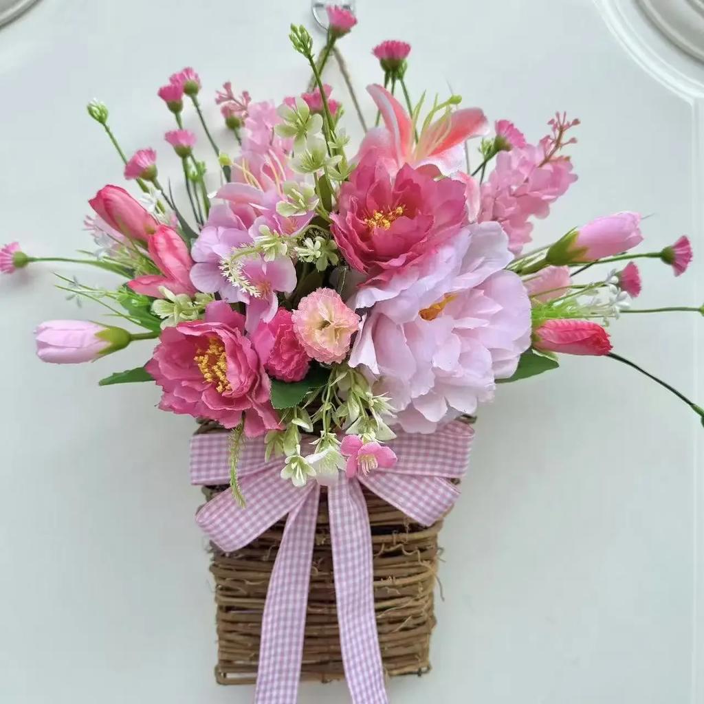 2025 New 2025 New Spring Wreath Simulation Garland Plant Door Hanging Home Hanging Basket Decoration