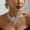 3Pcs Fashion Vintage Luxury Exquisite Design Necklace Earrings Jewelry Women Evening Gowns Wedding Banquet Party Festival Gift