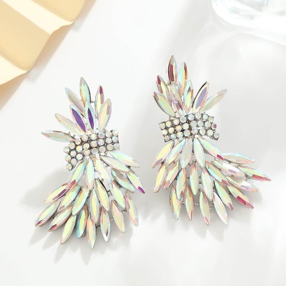 Exaggerated Wing Earrings Shaped Like Leaves Crystal Earrings Wheat Drop Earrings  Gift for Women