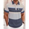 2026 Summer Men's Polo Shirt with Stripes Print Breathable Lightweight Comfortable Casual and Fashionable