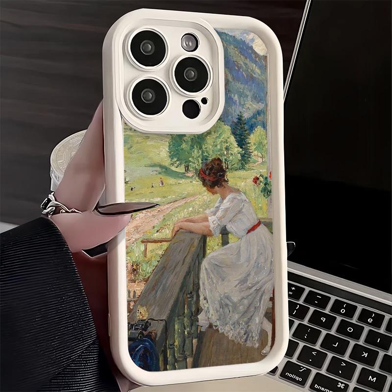 Phone Case for iPhone 17 Air 16E 15 16 Pro Max Claude Monet Oil Painting Cover 14 Plus 13 12 Mini Soft Shell Silicone Fundas
