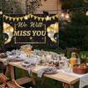 We Will Miss You Decorations Banner, Black Gold Retirement party Decoration, Going Away, Office Farewell, College Graduation, Friends Goodbye Party