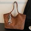 Casual retro suede bag women's 2025 new large-capacity commuter shoulder bag slack portable tote bag