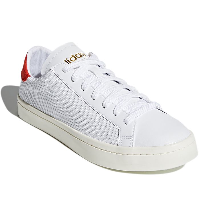 Adidas Originals Court Vantage Comfortable Versatile Durable Low-Top Skate Shoes Unisex Sneakers White Red CQ2566