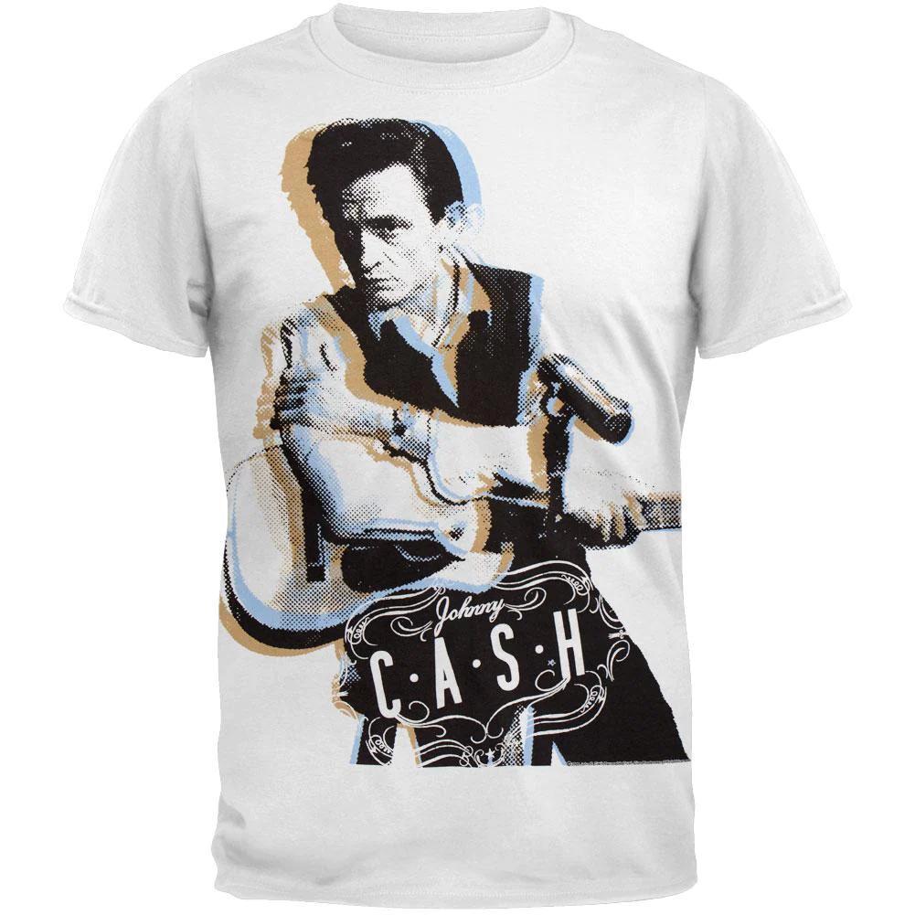 Vtg Johnny Cash Tshirt Photo Effect Large Print Shirt Xl M
