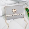 Cat Head Pearl Decorative Wave Lace Chain One Shoulder Crossbody Women's Bag Versatile