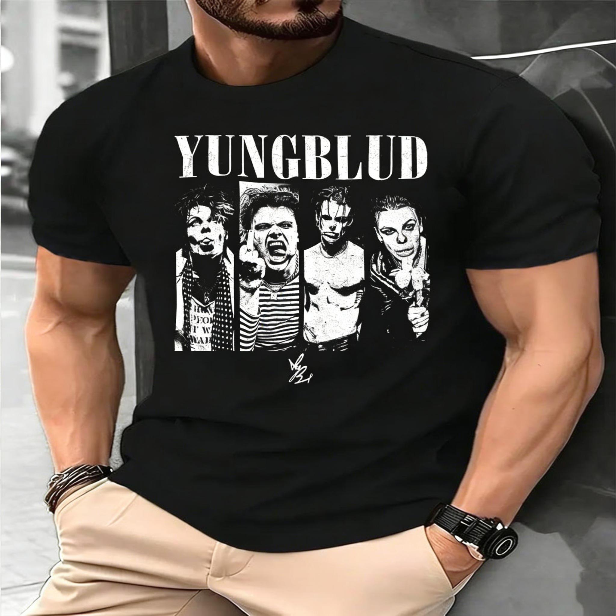

Винтажная хлопковая футболка с принтом Yungblud, оверсайз, с графикой, короткий рукав, унисекс, мужская, женская, летняя, хип-хоп, стритвир M