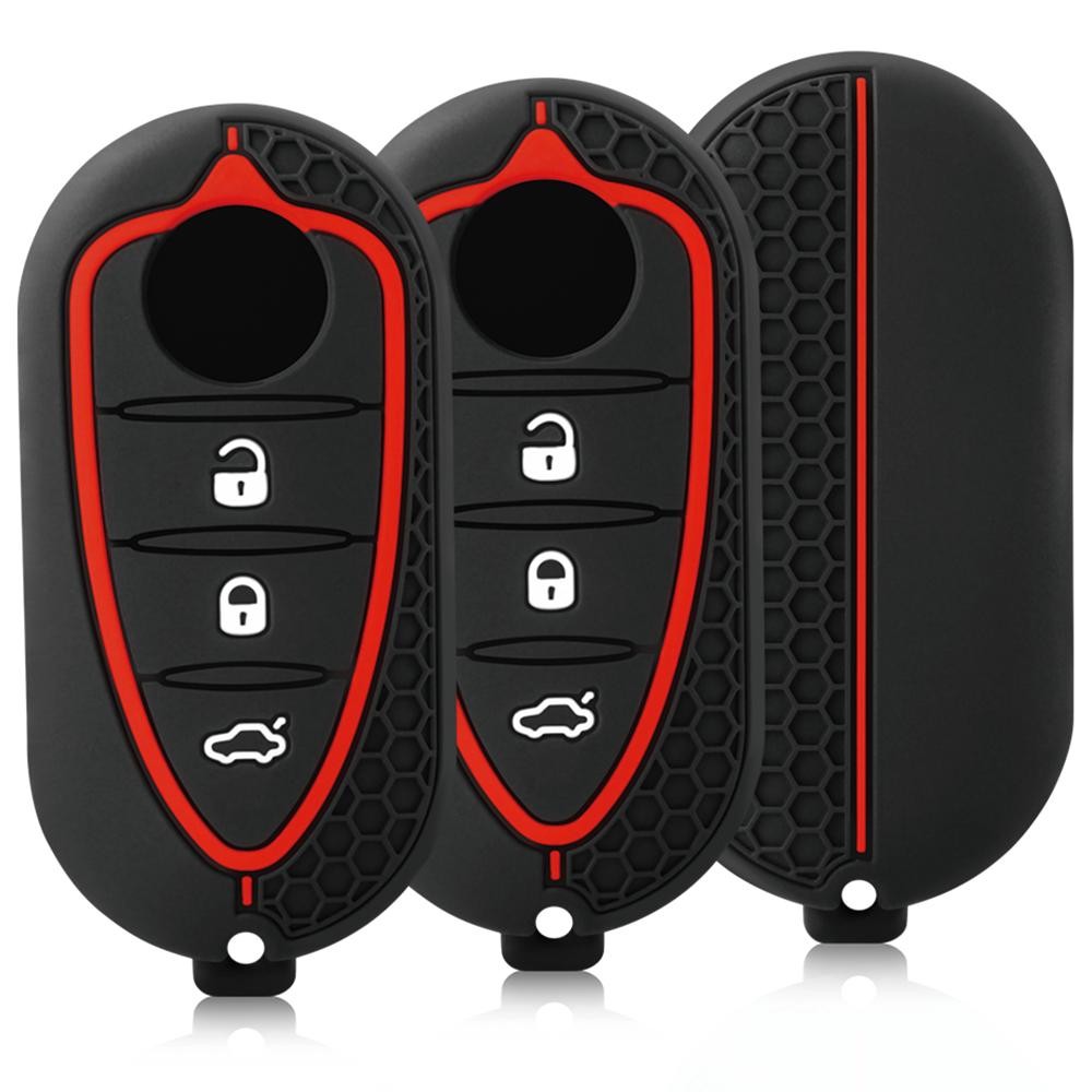 3 Button Silicone Auto Key Fob Case Cover Fit For Alfa Romeo Mito Giulietta Gto 159 Gta 4C Mito Flip Smart Key Ring Skin Protector Housing