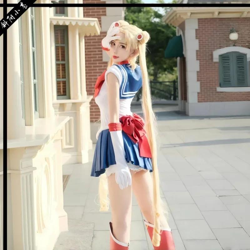 Costume de Cosplay Anime Sailor Moon, uniforme Tsukino Usagi, tenues de perruque, ensemble de fête de carnaval pour femmes et fi