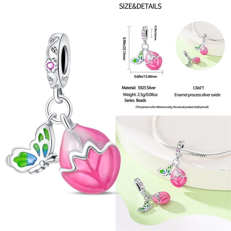 

Copper Heart Color Changing Rose Pink Charms Beads Original Bracelet Diy Fine Jewelry Gifts For Women