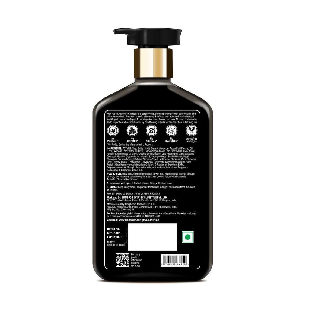 Шампунь с Активированным углем (250 мл), Activated Charcoal Shampoo,  Man Arden