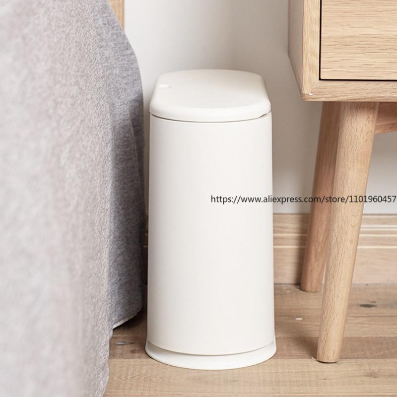 Slim Gap Trash Can with Lid Luxury Home Garbage Bin for Bathroom Kitchen Office Living Room Classified Waste Container