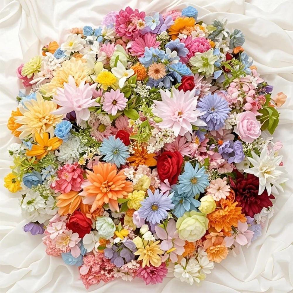 

20/52Pcs Random Mix Artificial Flowers Silk Fake Flowers for Home Room Decor DIY Craft Gifts Accessories Bride Wedding Decor 20Pcs X 2-8cm
