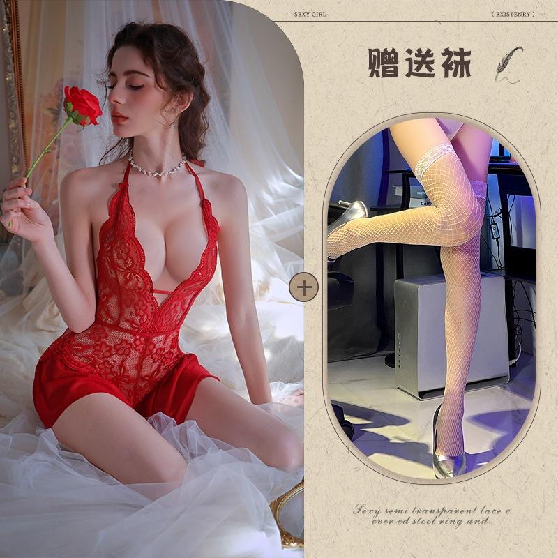 Lace sexy lingerie uniform seduction flirting onesie sexy lingerie