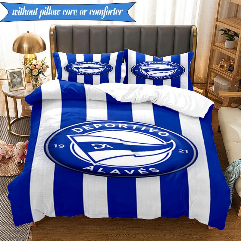 3PCS Deportivo FC Printed Soft Bedding Set,Including 1pc Duvet Cover And 2pcs Pillowcases Perfect for Bedroom, Dormitory, Fan Gift